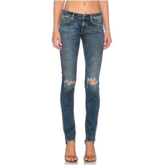 Agolde Chloe Low Rise Slim Distressed  Jeans Size 27 Womens - Picture 1 of 11